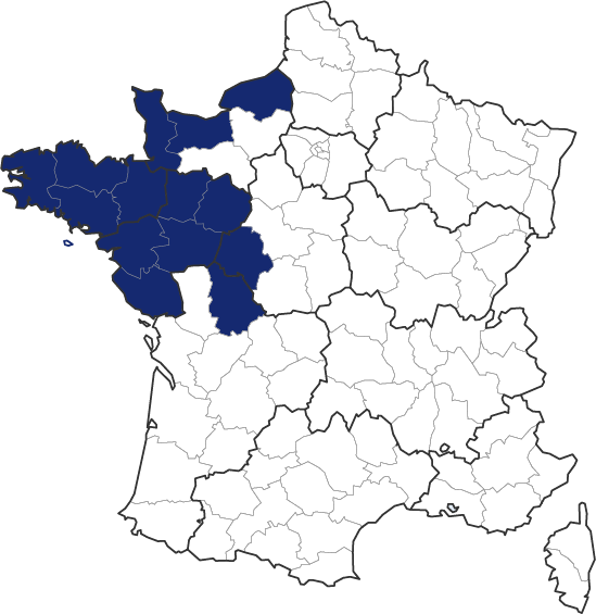 carte des départements ou intervient Dallisol